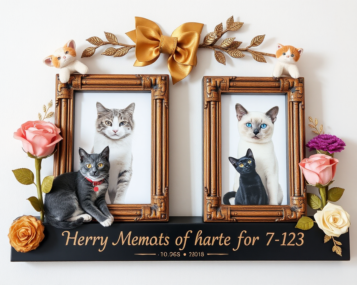 Cat Memorial Picture Frames with Unique Designs