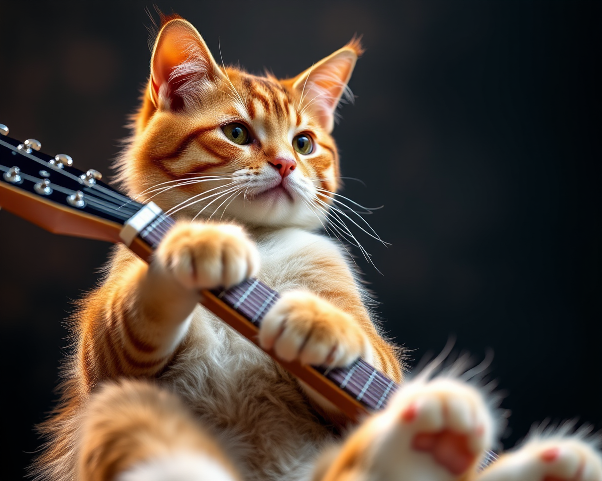 Cat Playing Guitar: Generate Whimsical Feline Image