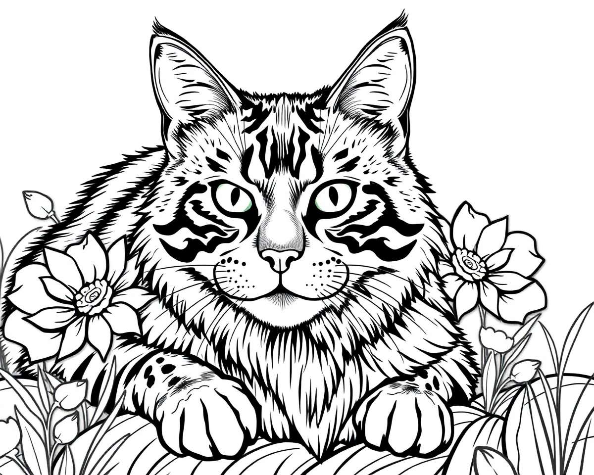 Free Big Cat Pictures to Color Online