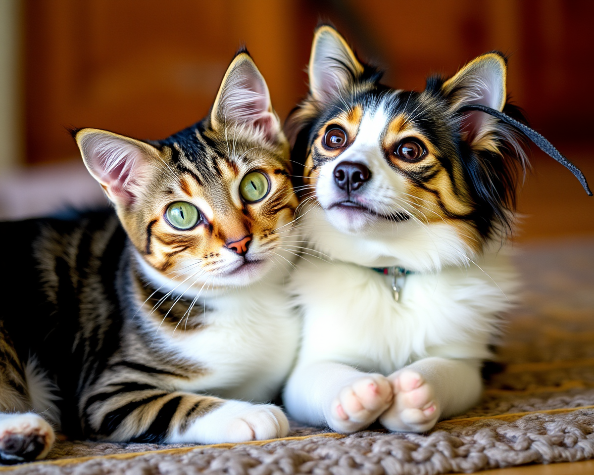 Cat and Dog Together in a Heartwarming Picture