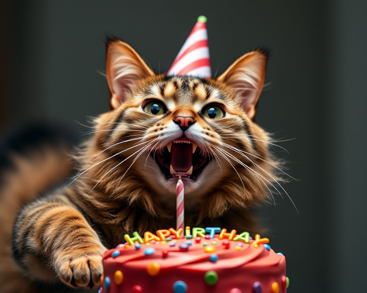 Funny Cat's Birthday Photos Are a Delightful Surprise