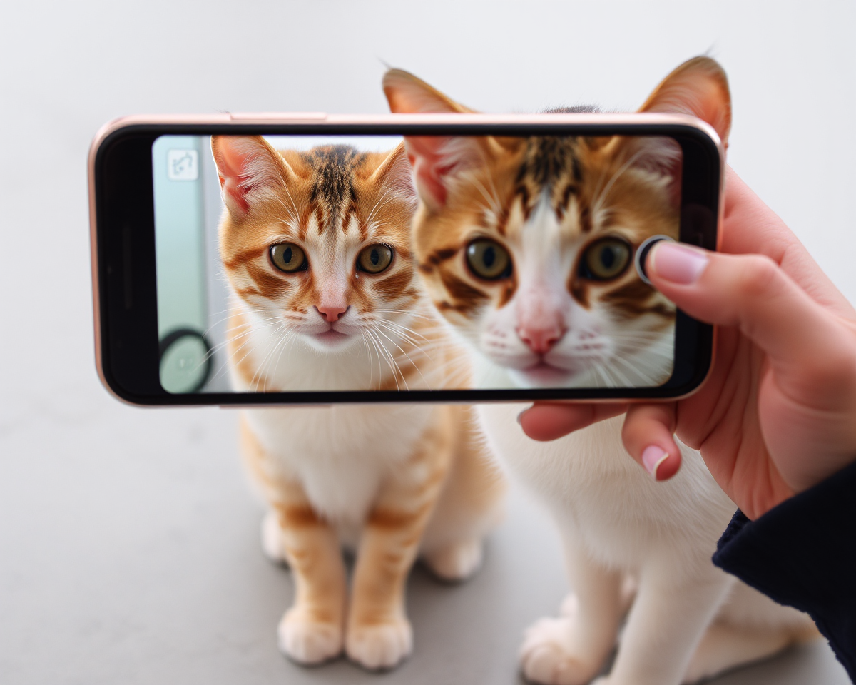 Cats Posing for Camera Taking Pictures of Cats