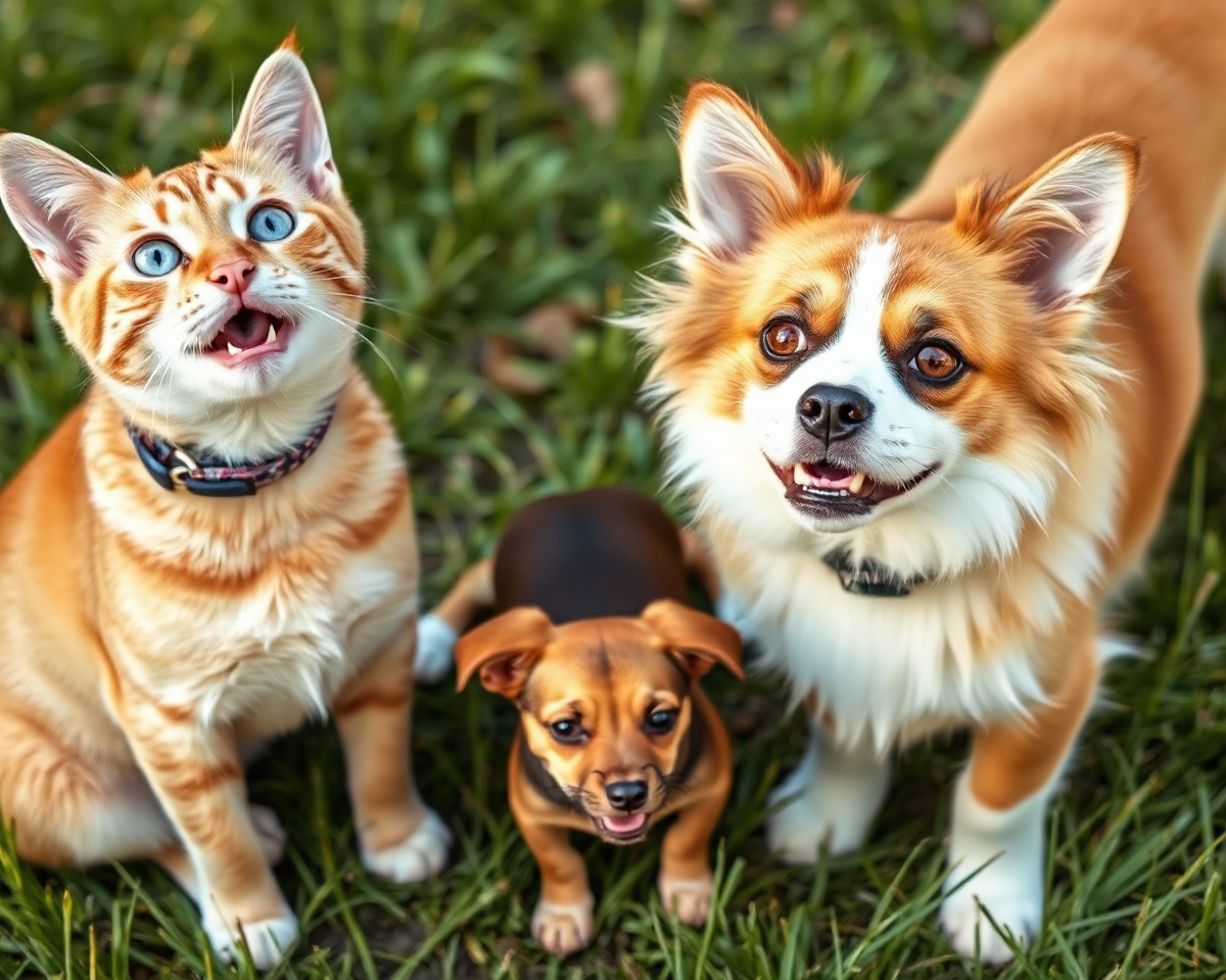 Funny Pictures of Cats and Dogs Playing Together