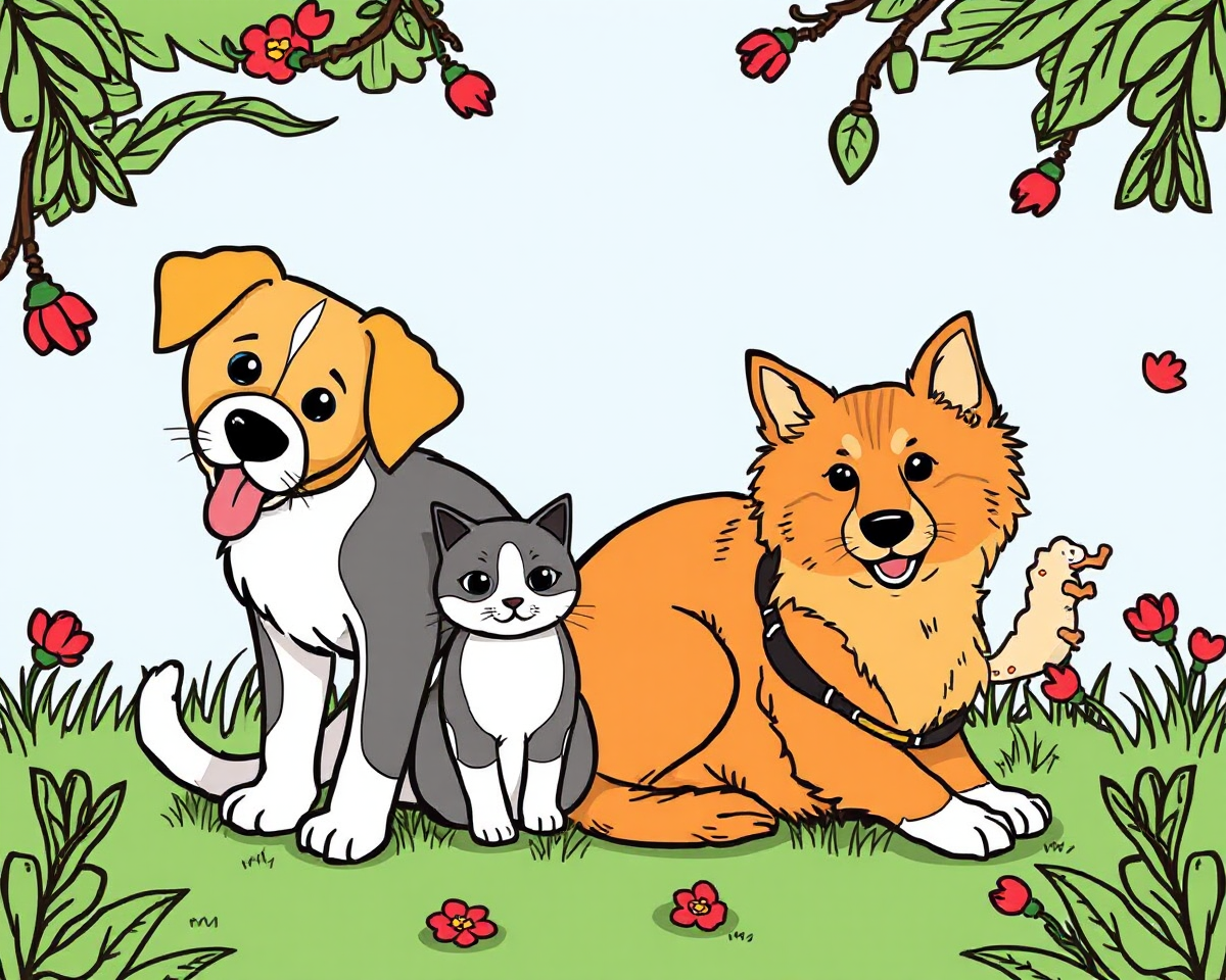 Colorful Cats and Dogs Pictures for Kids