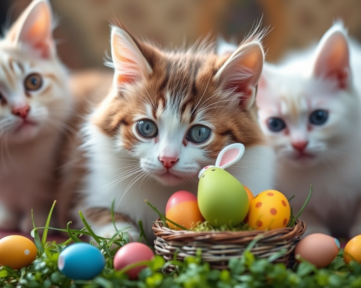 Easter Cats Photos: Adorable Easter Cats in Colorful Photos