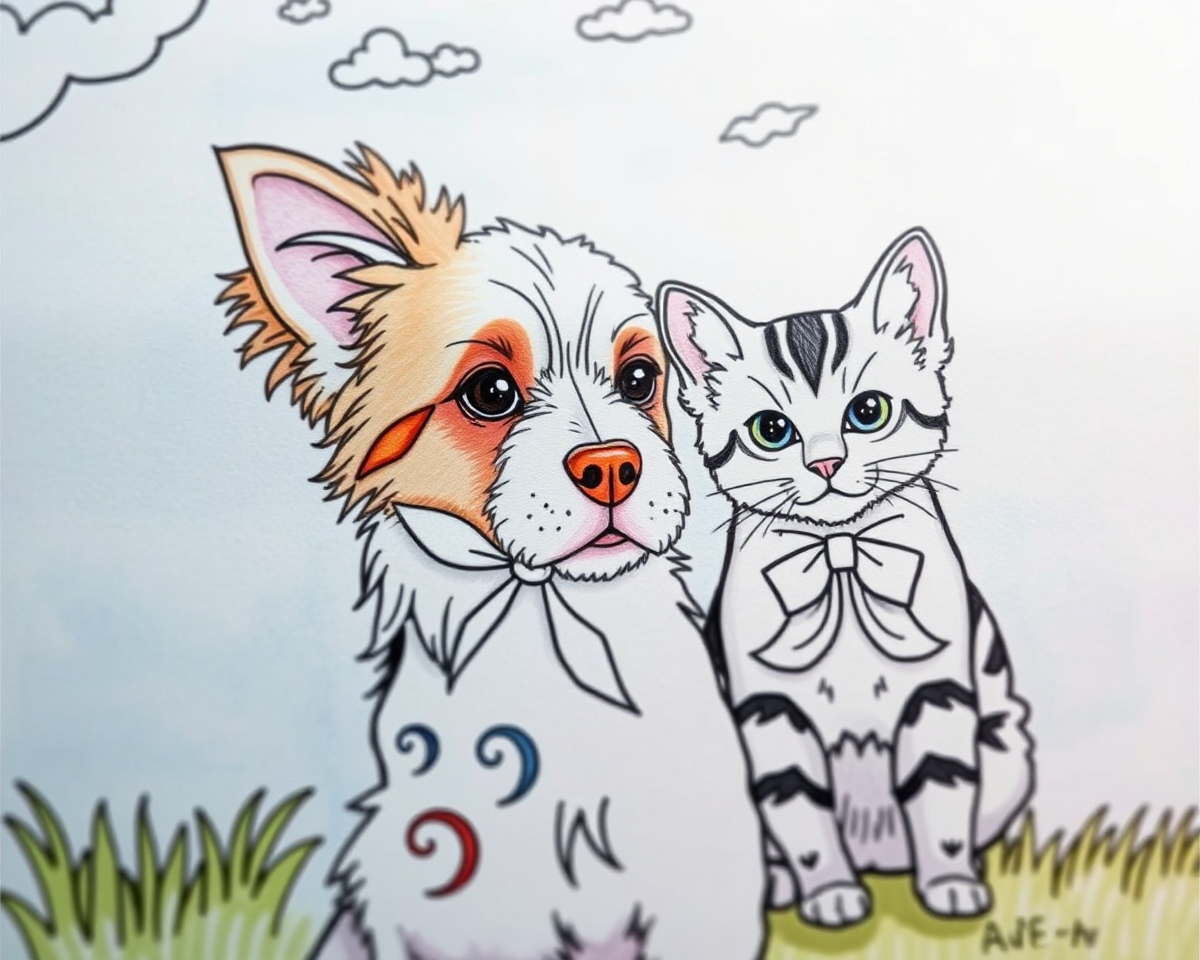 Free Dog and Cat Pictures to Color