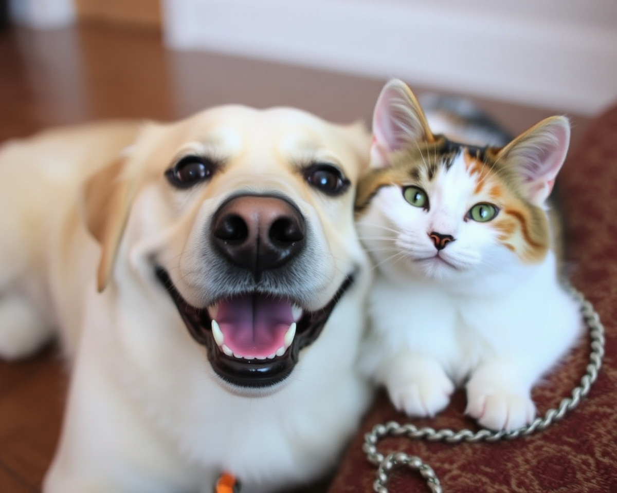 Cat and Dog's Playful Picture Gallery