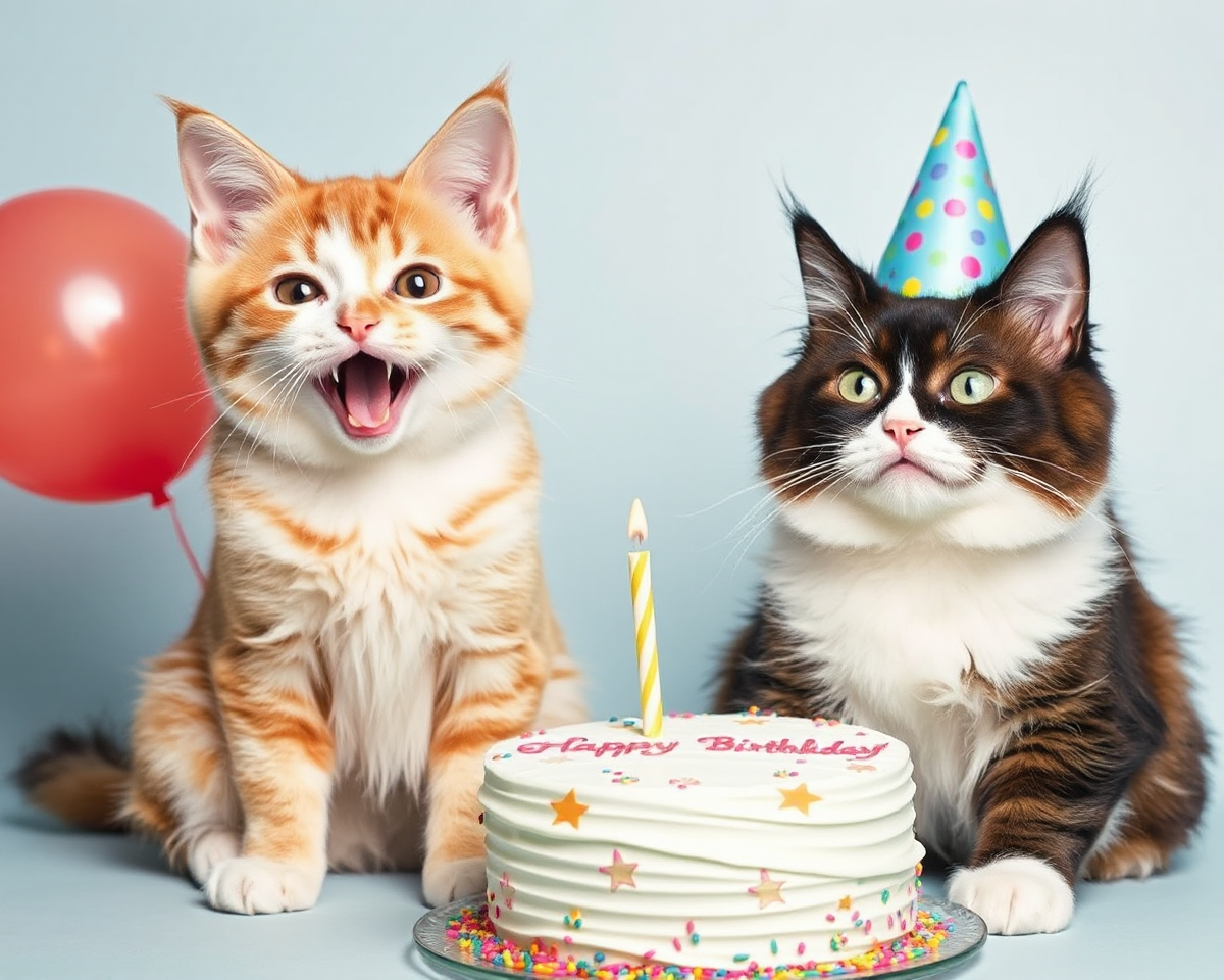 Funny Cat's Birthday Photos Capture Whimsical Moments Forever