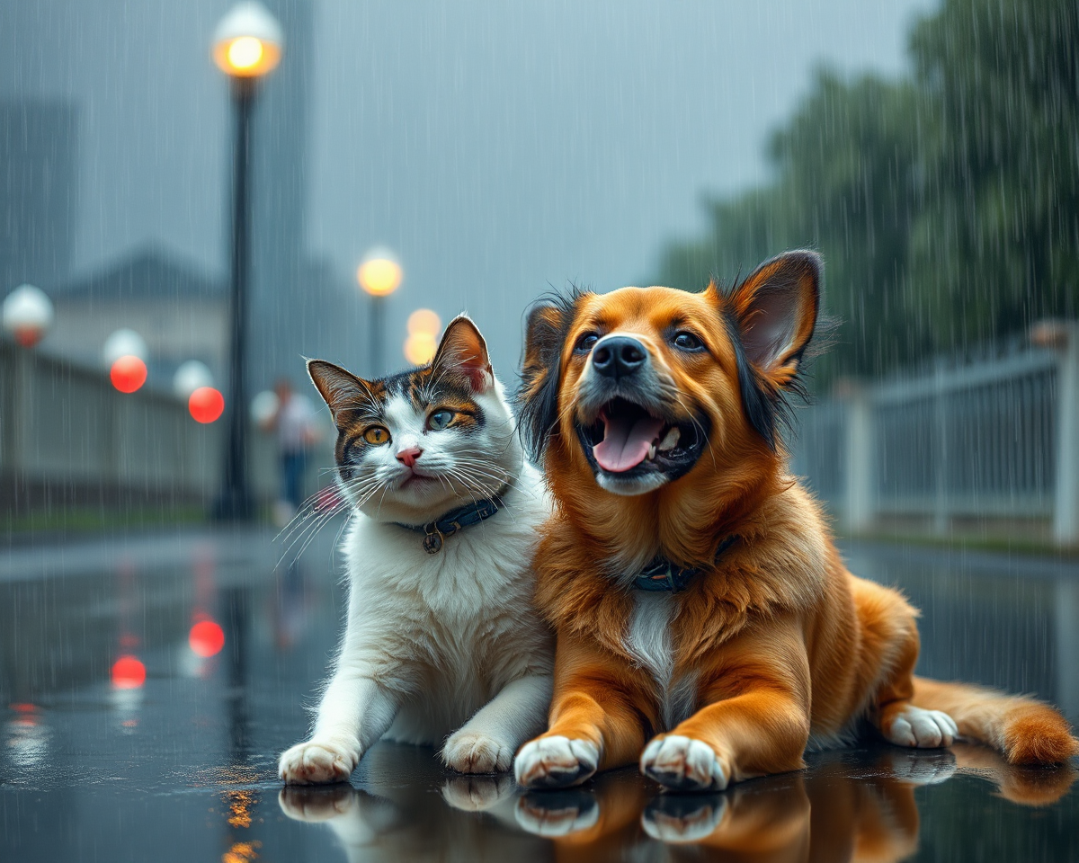 Raining Cats and Dogs Pictures in Unison