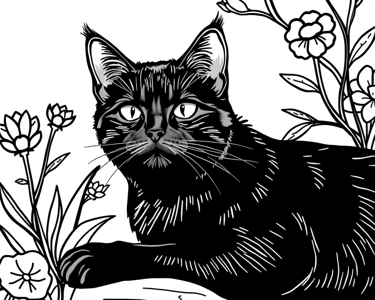 Black Cat Coloring Pictures for Endless Creativity