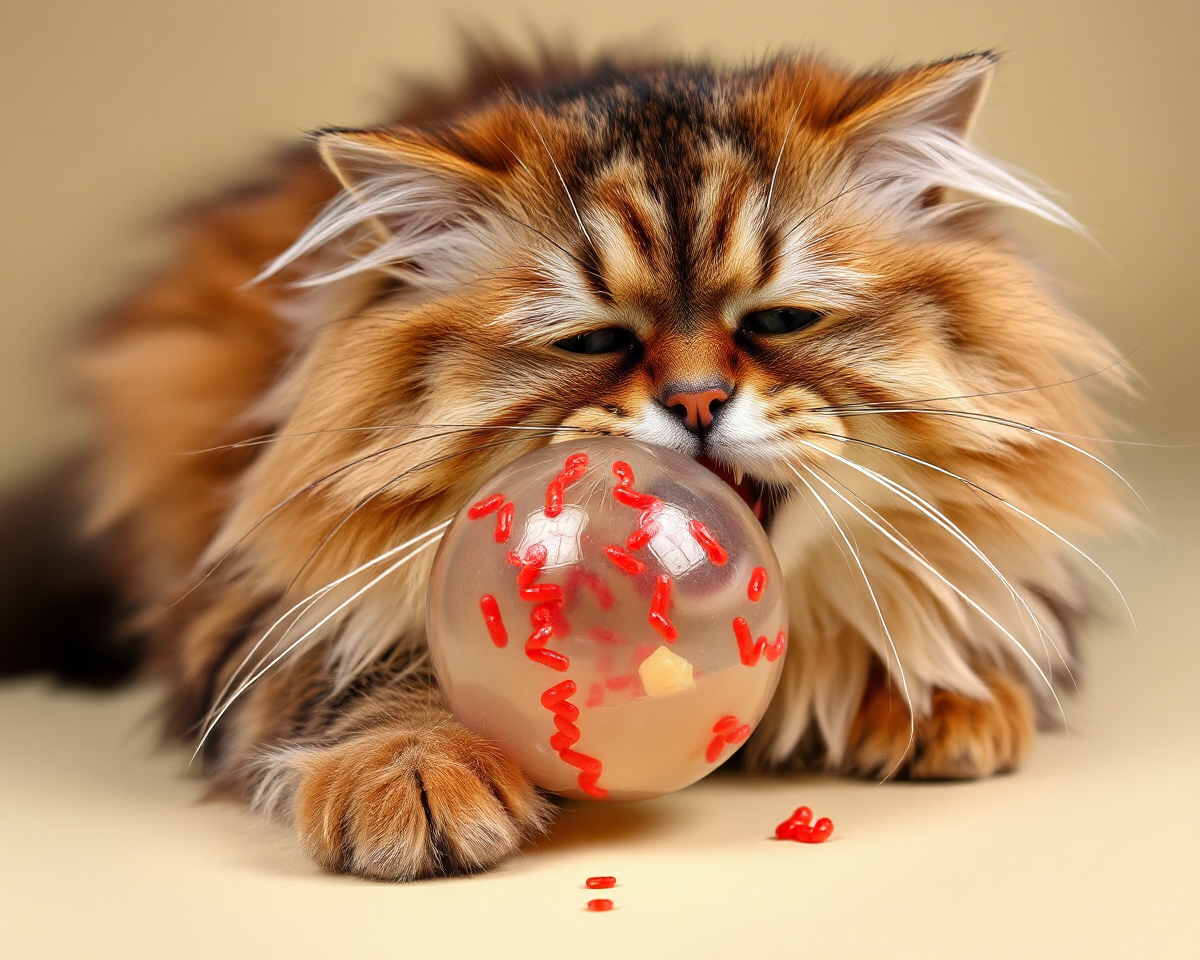 Cat Hairball Vomit Picture Unpleasant Scene Described