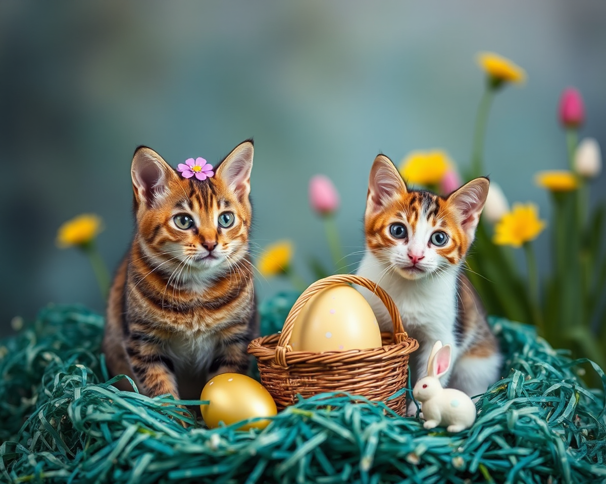 Easter Cats Photos: Easter Cats' Photo Montage Delight