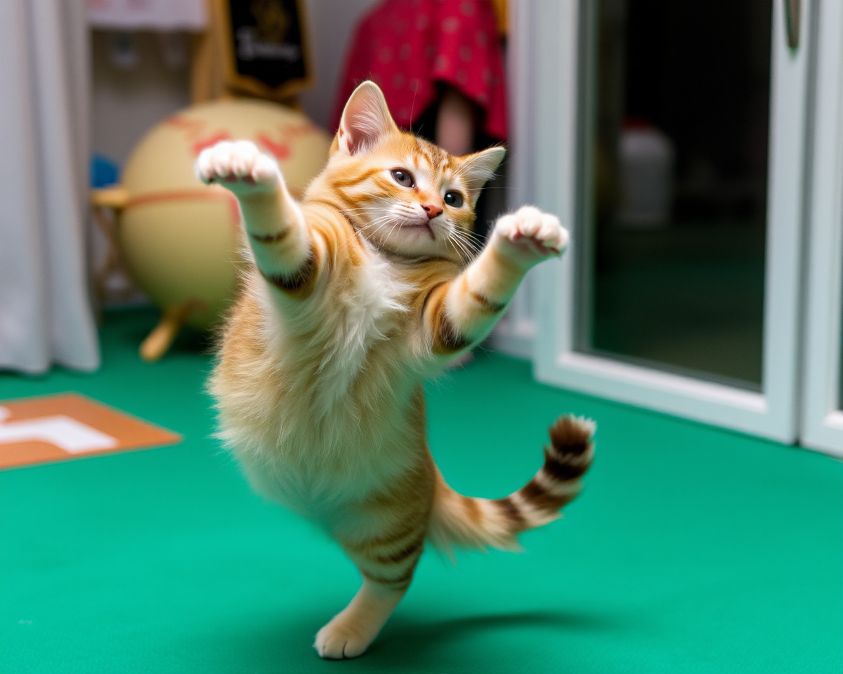 Dancing Cat Images Display Feline Agility