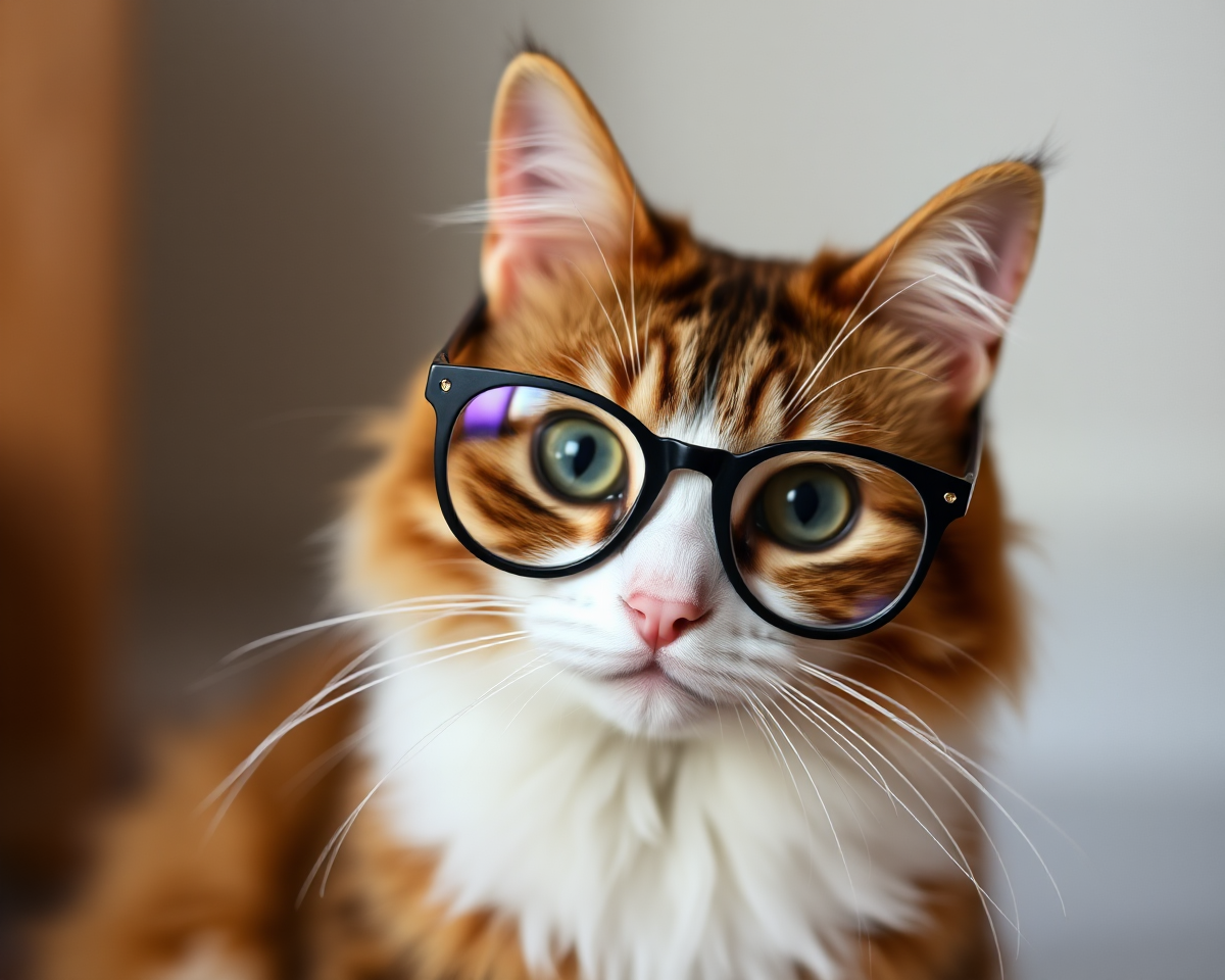 Cat with Glasses in a Picture Frame