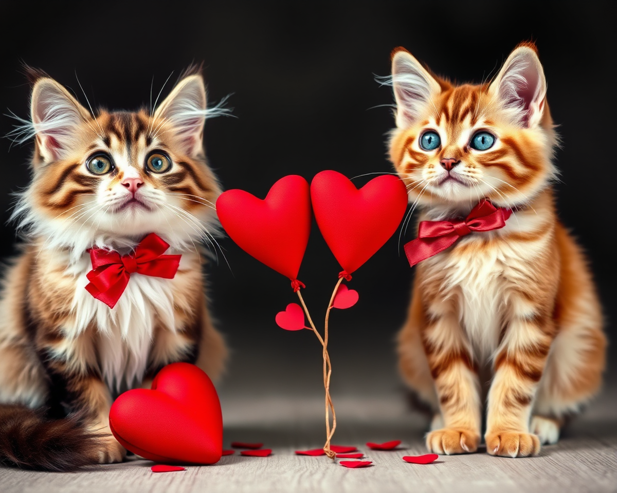 Valentine Cats Pictures: Playful Kitties Stealing Hearts