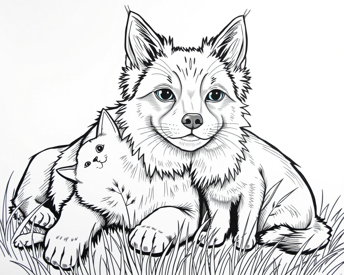 Dog and Cat Pictures to Color Online