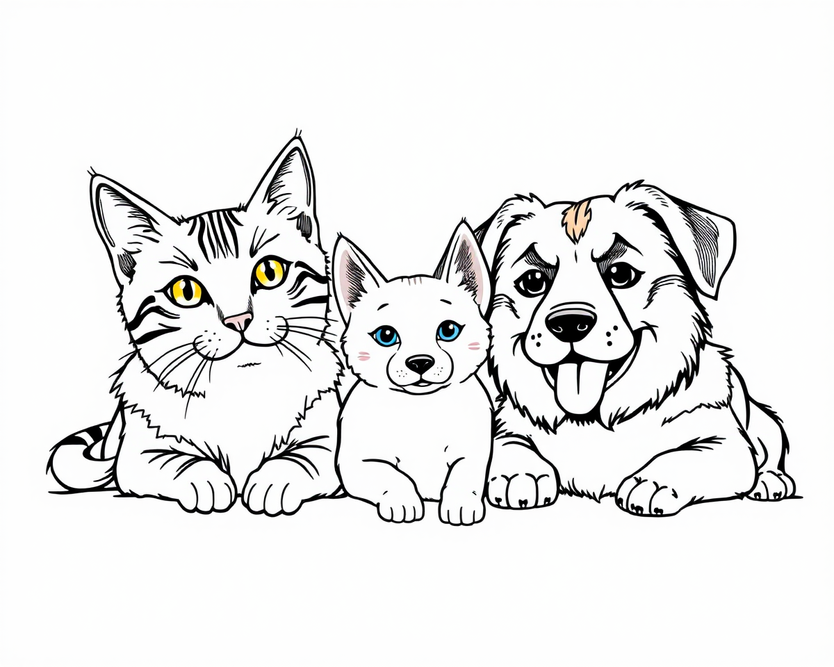 Free Cats and Dogs Color Pictures to Print