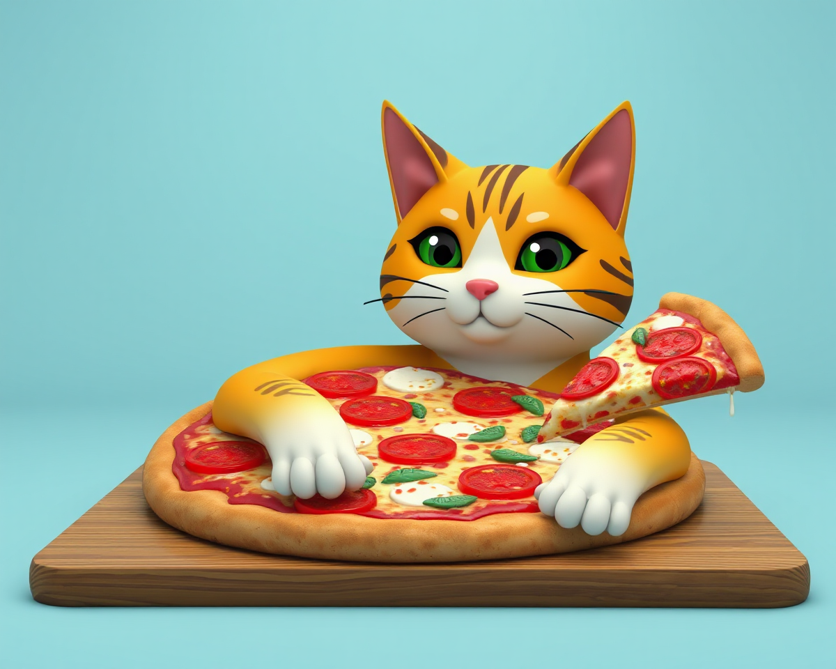 Pizza Cat Max Photos: Unique Combination of Feline and Food