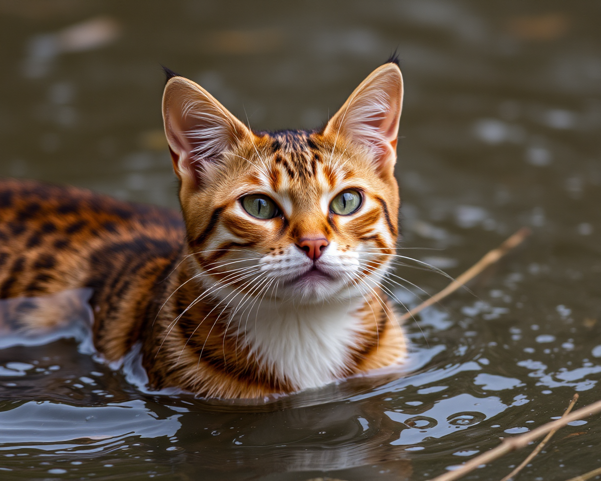 Wet Cats' Fascinating Images Captured on Camera