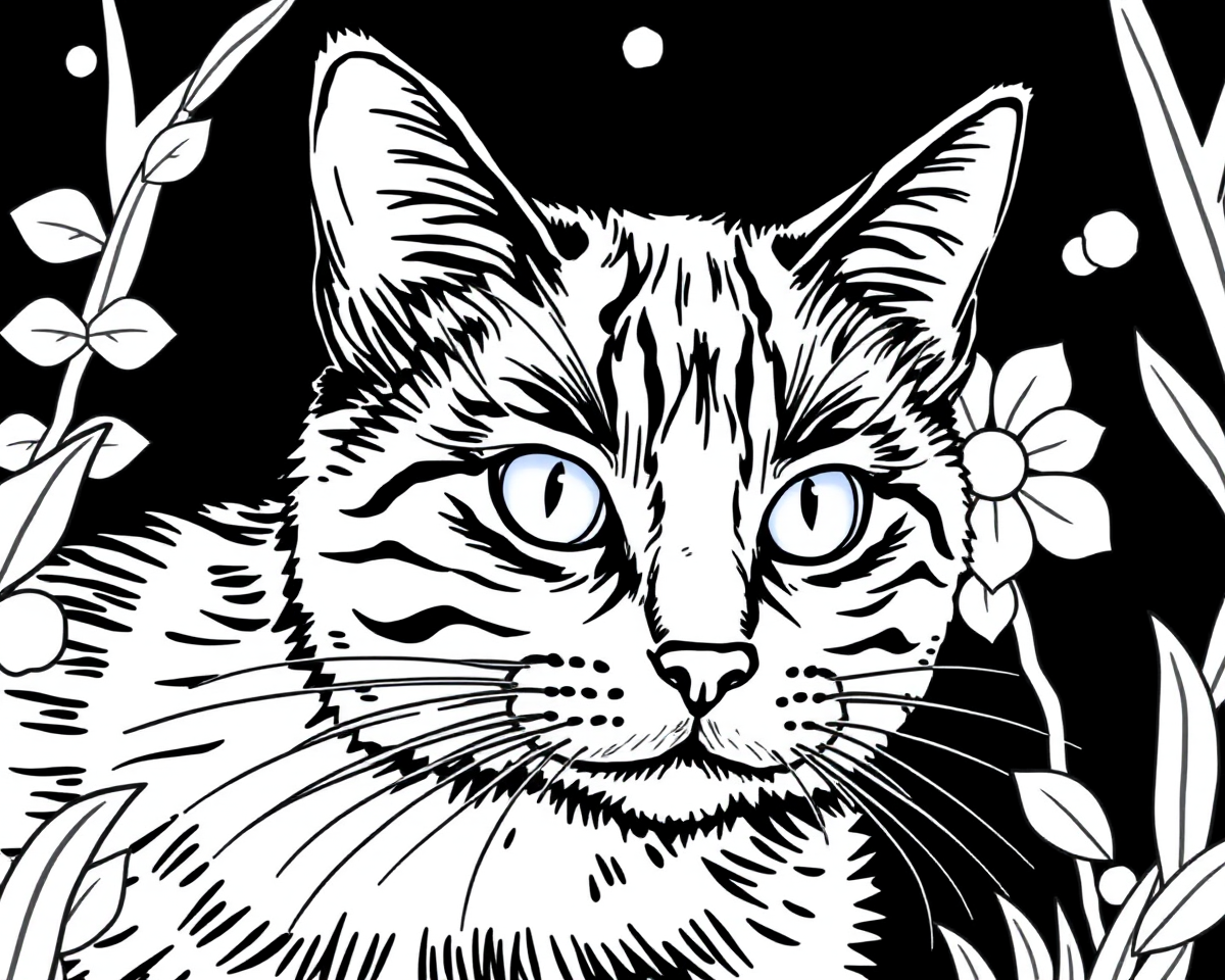 Black Cat Coloring Pictures for Kids Delight