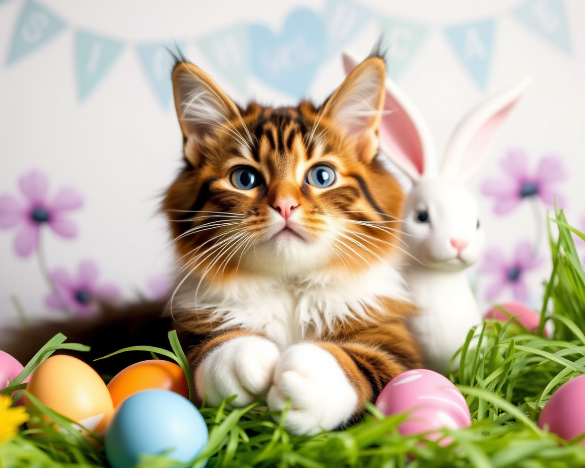 Easter Cat Photos in Beautiful Compositions