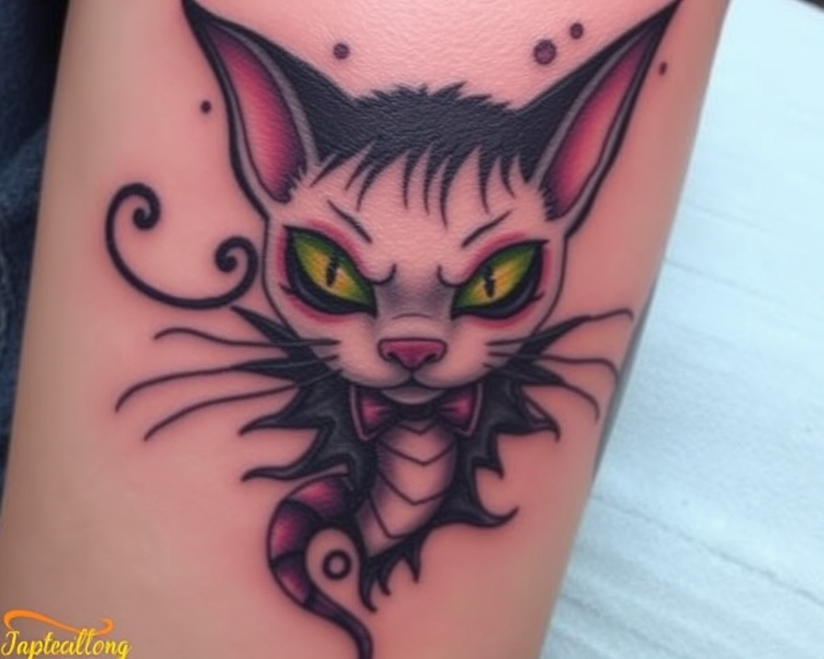 Cheshire Cat Tattoo Images with Playful and Mischievous Charm