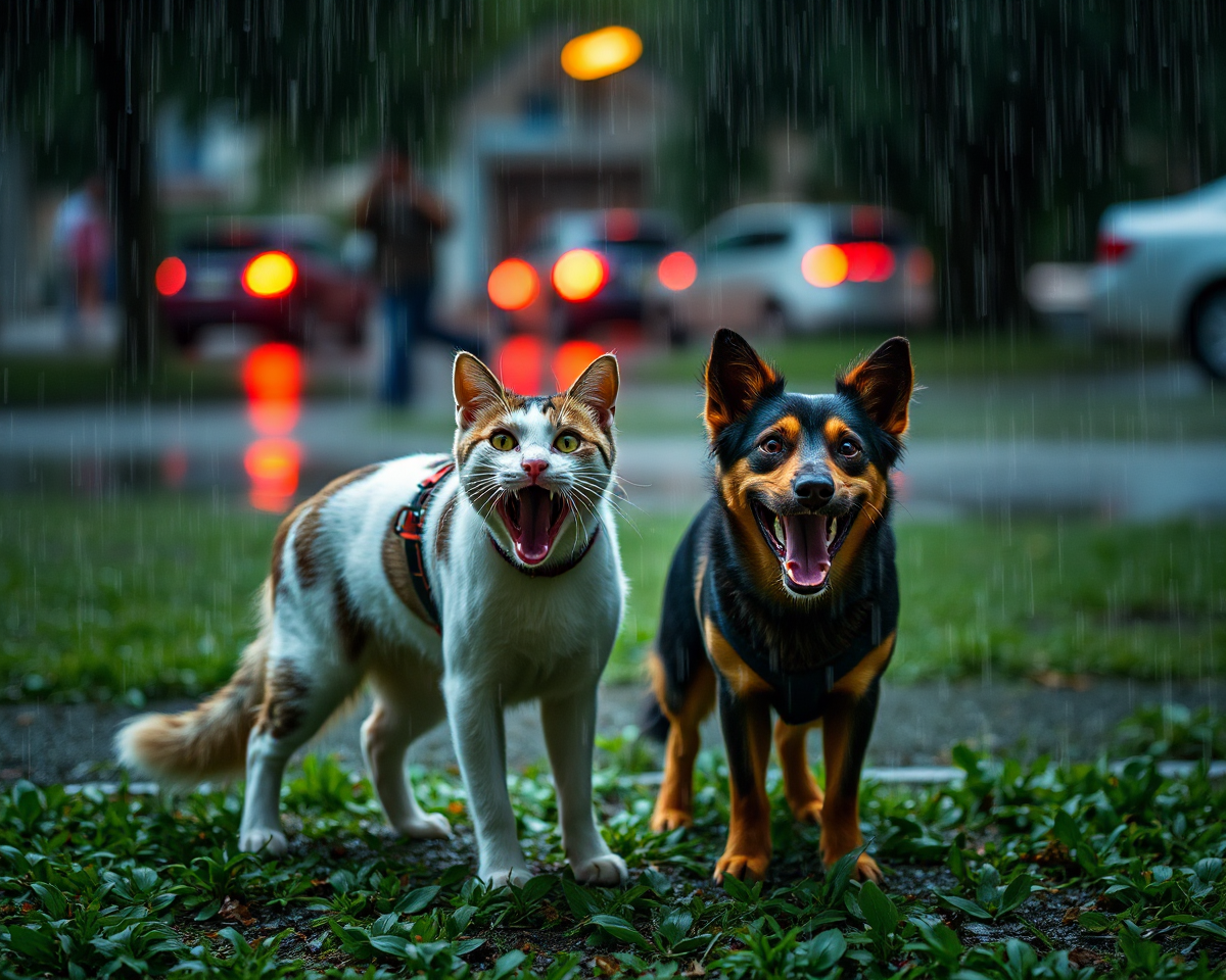 Pictures of Raining Cats and Dogs in Full Force