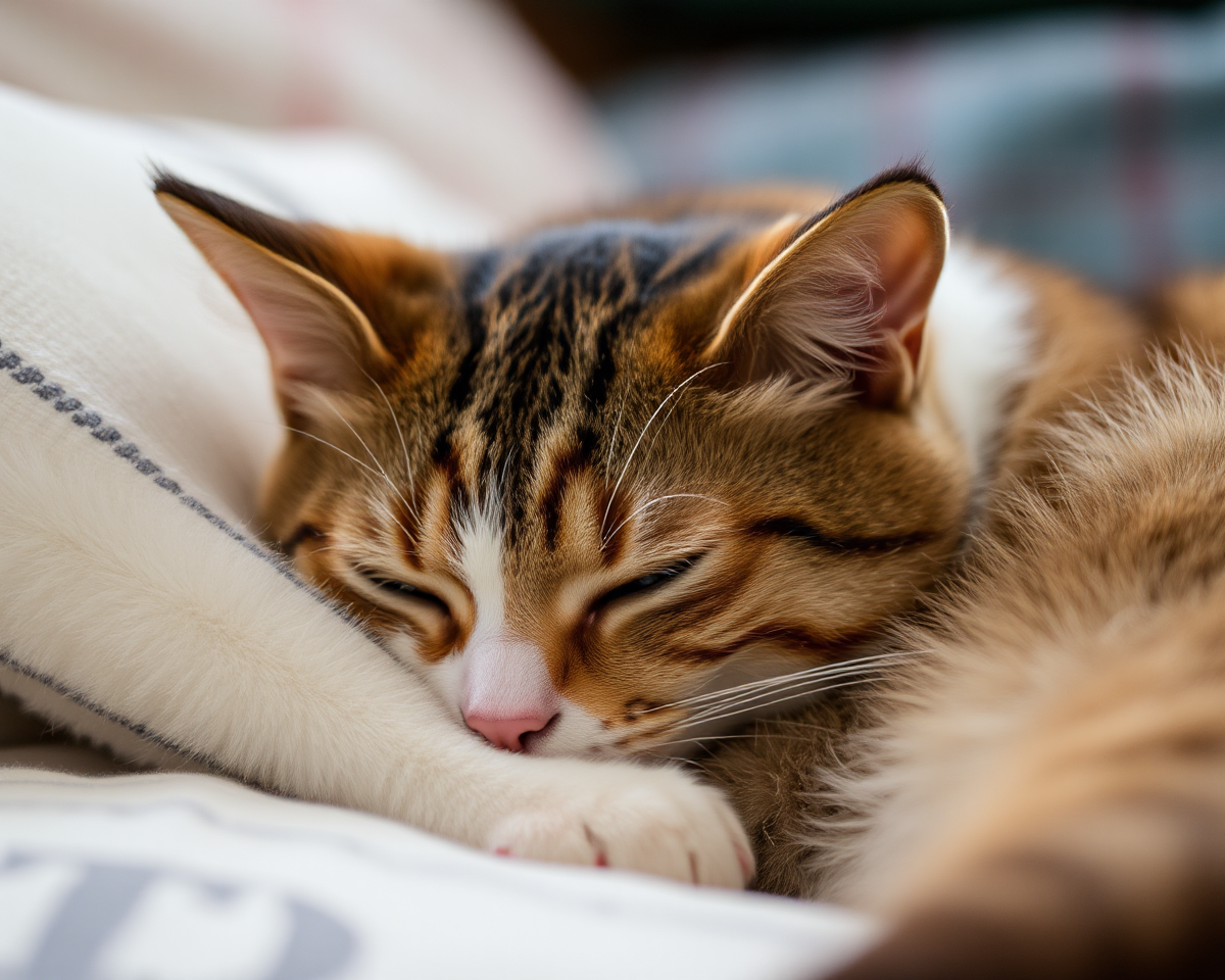 A Feline's Peaceful Picture of a Cat Nap