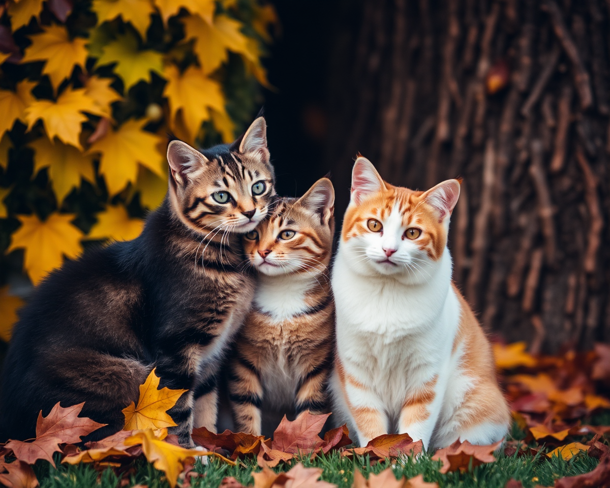 Fall Season Captured with Cats Pictures