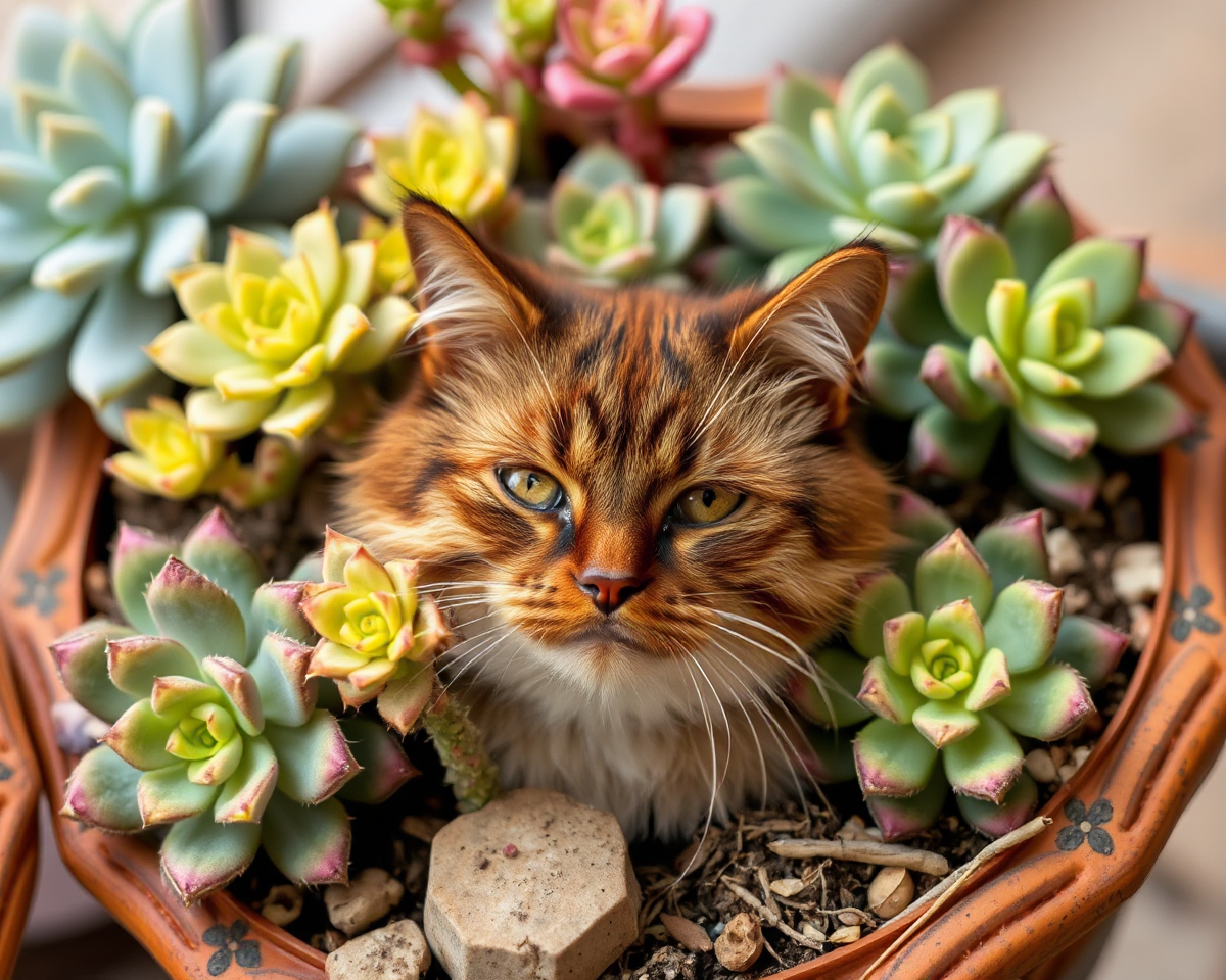 Succulent Pictures to Avoid with Cats Around