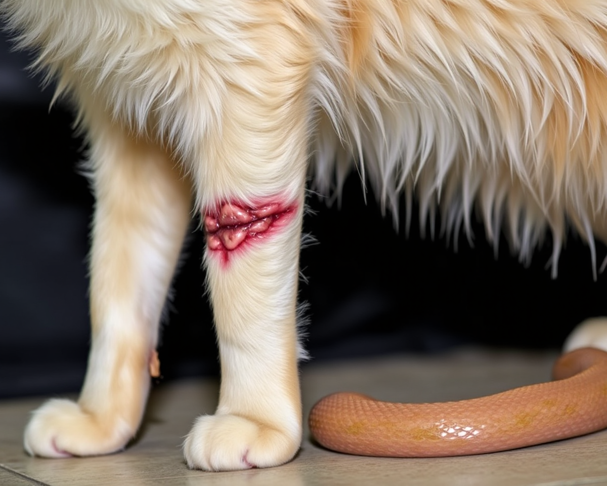 Images of Snake Bites on Feline Legs