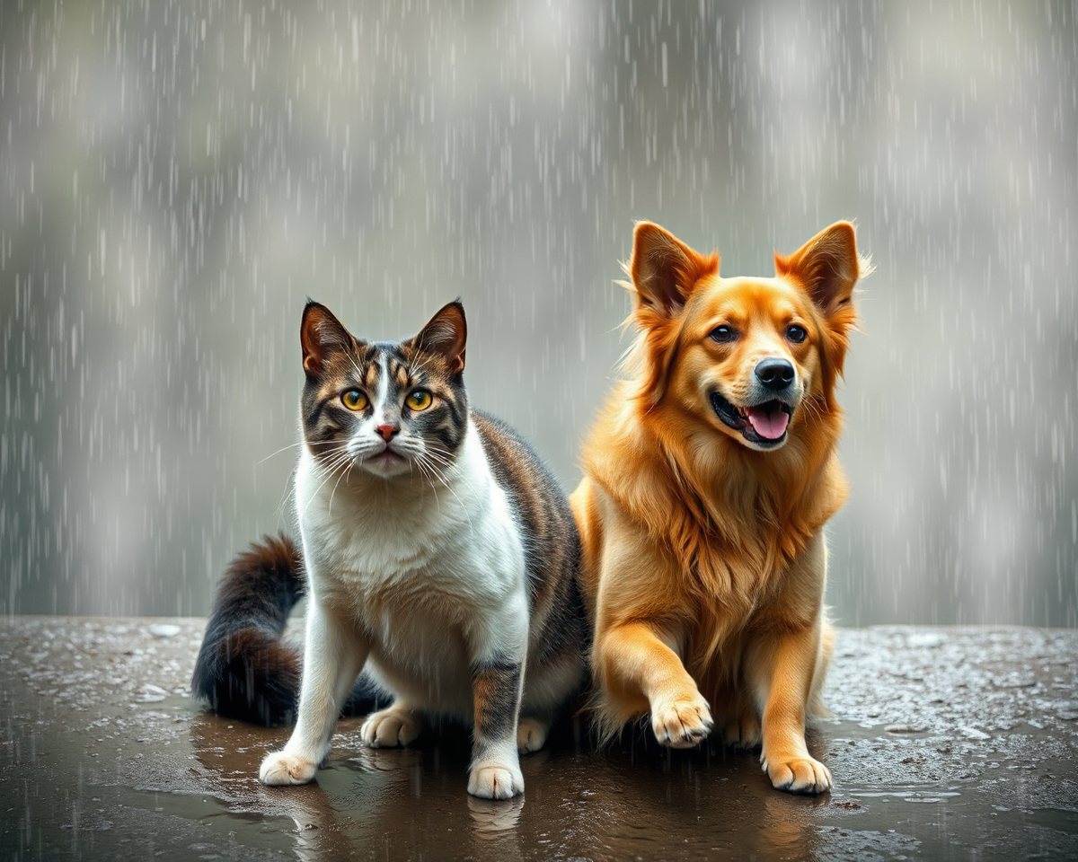 Cats and Dogs Pictures Raining Down from Above