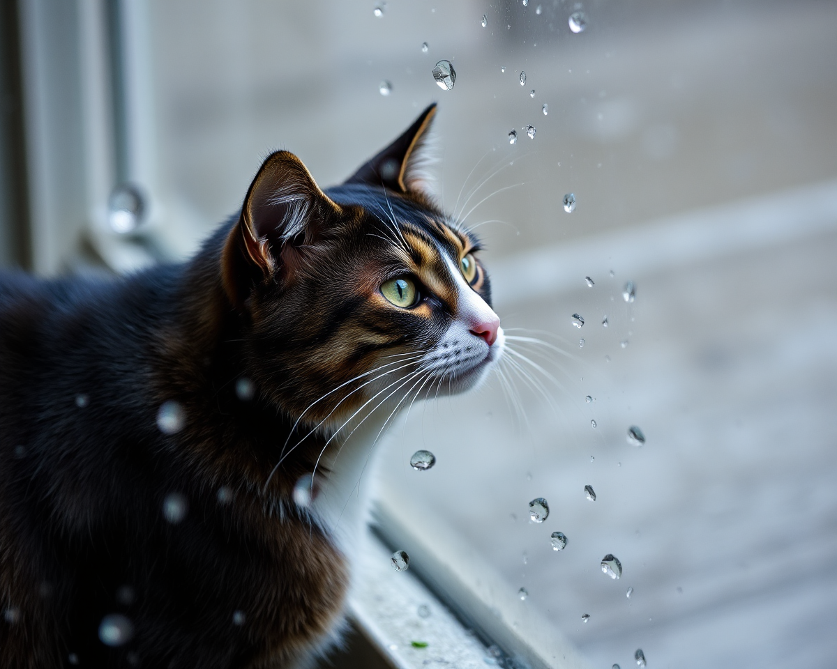 Rainy Day with Images of Cats and Dogs