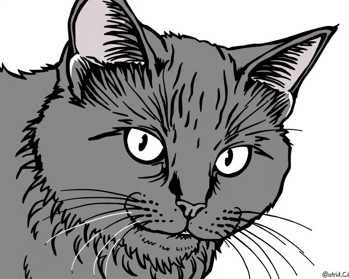 Black Cat Coloring Pictures for Adult Relaxation