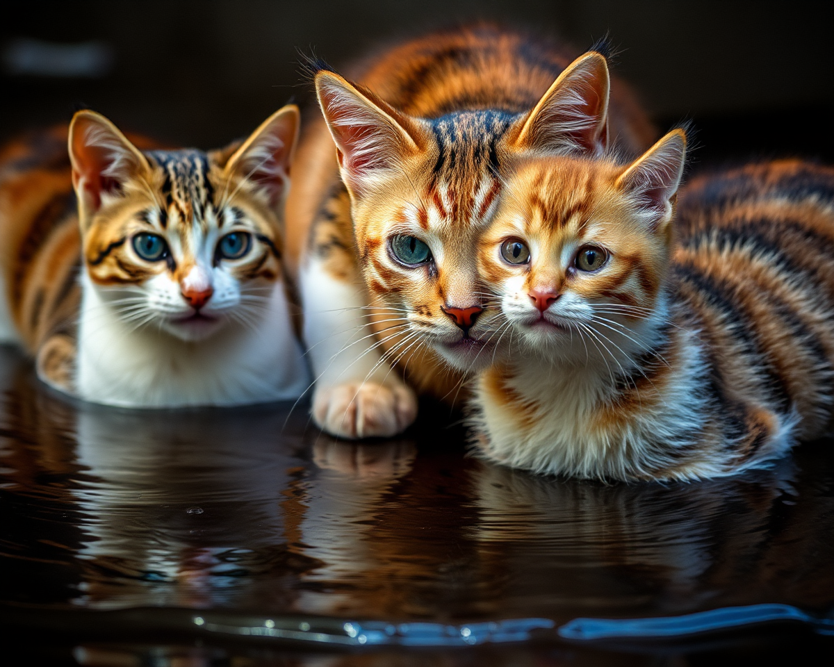 Wet Cats' Images Showcase Unpredictable Feline Behavior