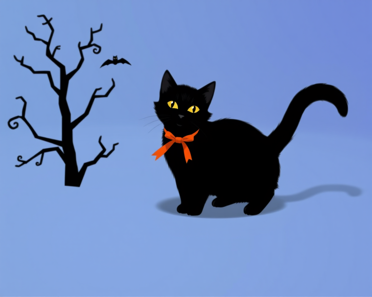 Spooky Halloween Black Cat Pictures