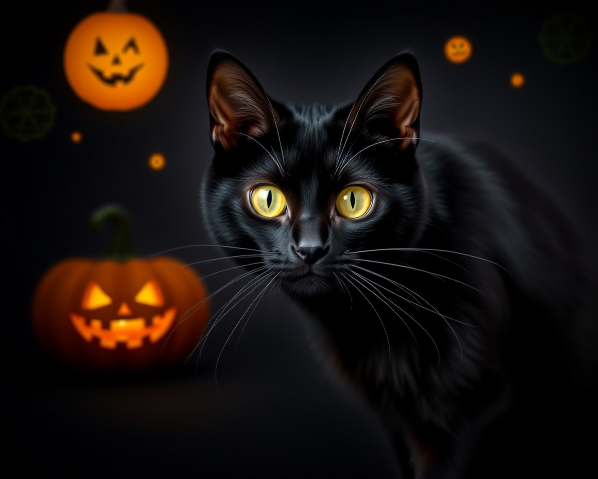 Black Cat Pictures for Halloween Decorations