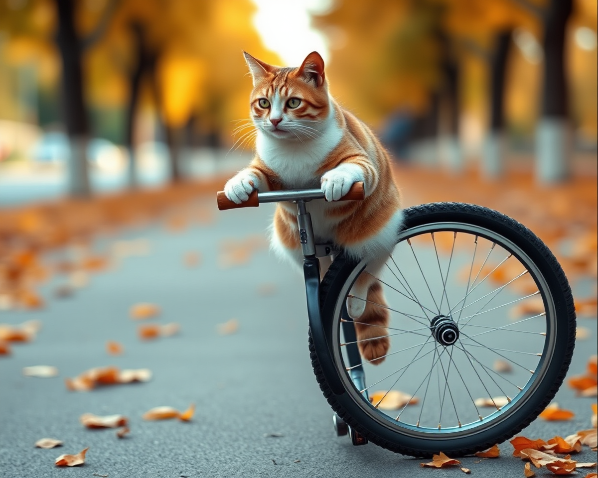 Create Image of Cat on Unicycle