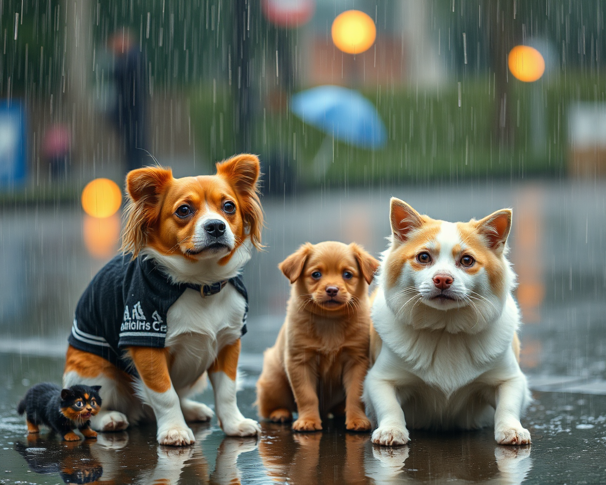 Pictures of Raining Cats and Dogs in Harmony