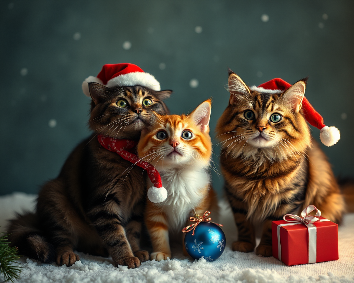 Christmas Fun with Funny Cat Pictures and Scenes