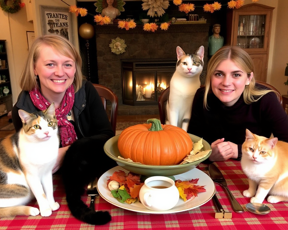 Thanksgiving Pictures with Cats and Joy