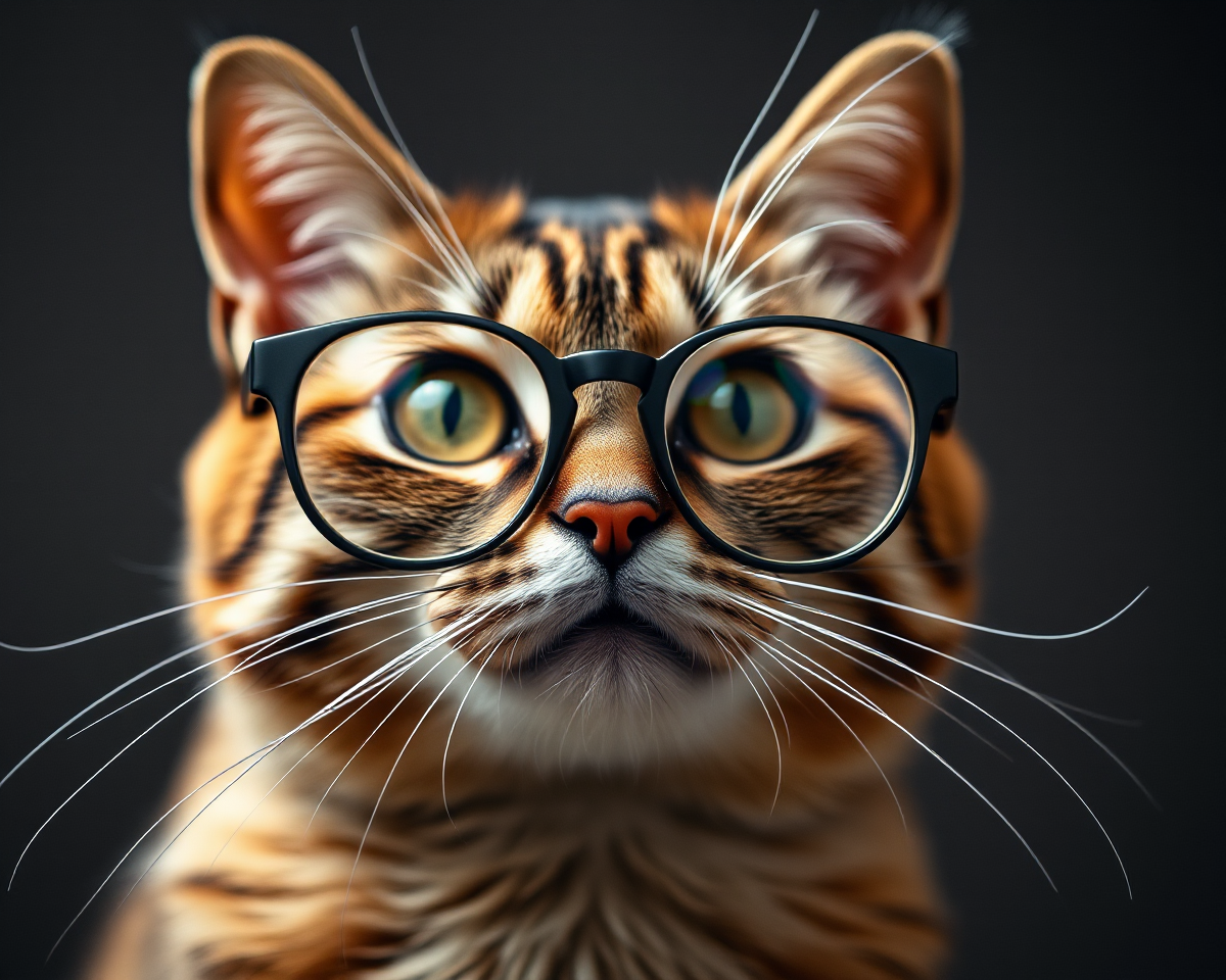 Cat's Picture with Glasses for All