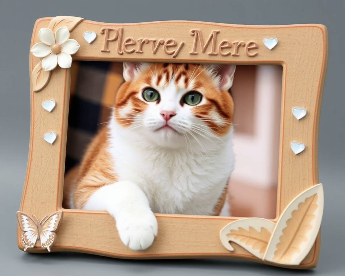 Cat Memorial Picture Frame with Loving Memories