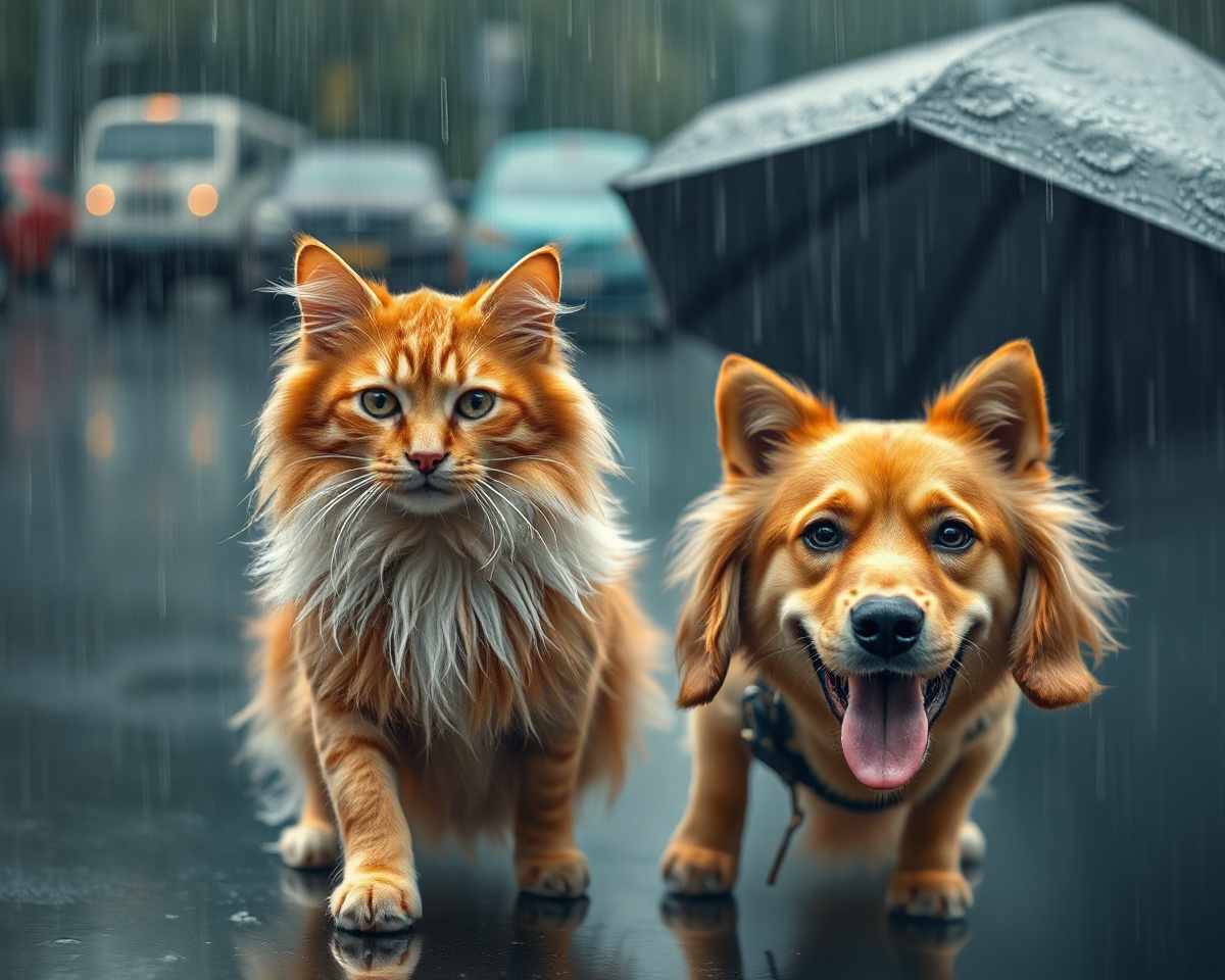 Rare Images of Raining Cats and Dogs Captured