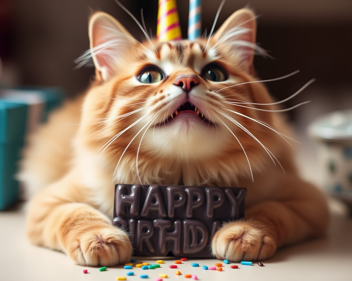 Funny Cat's Birthday Photos Showcase Whimsical Celebrations