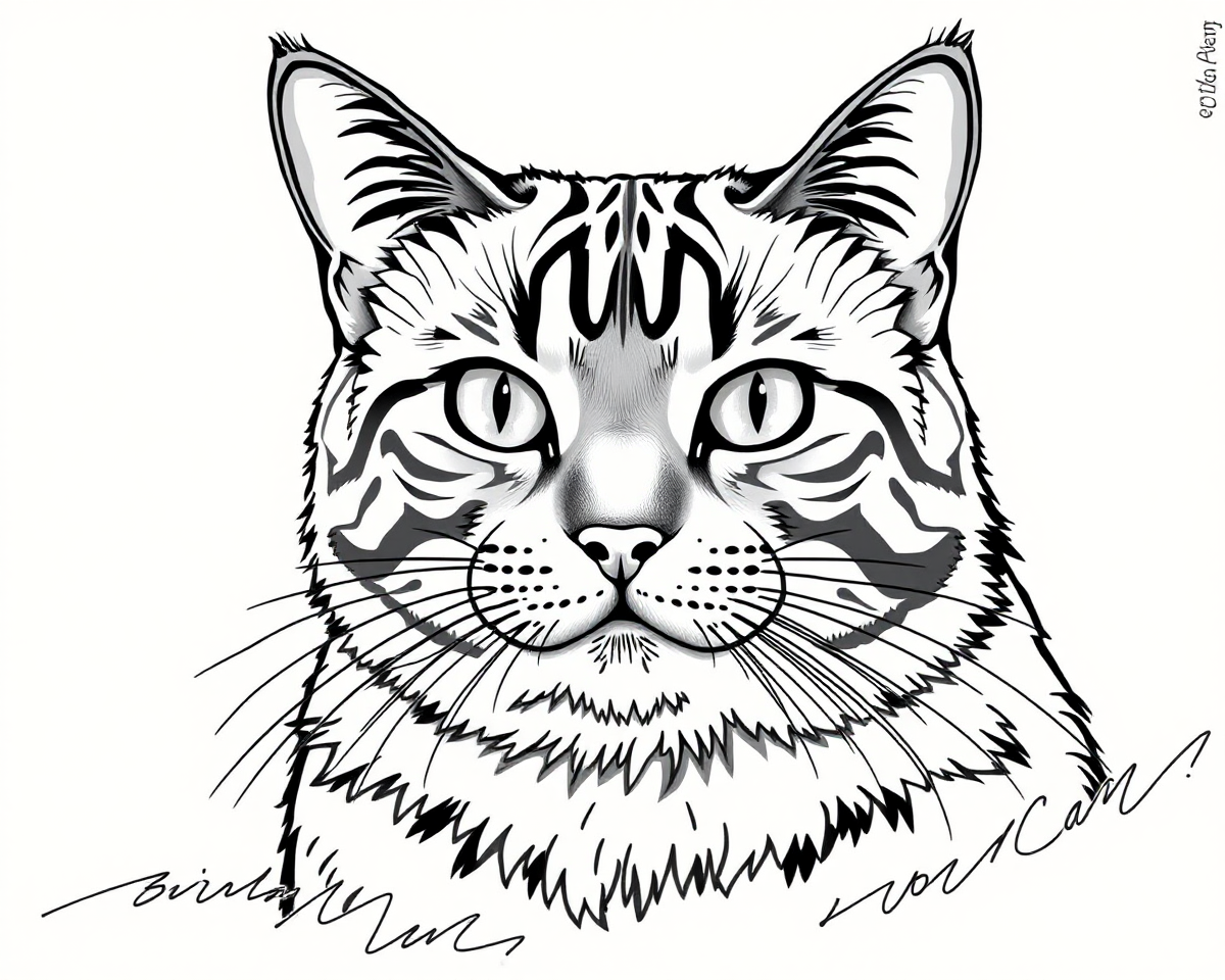 Big Cat Pictures to Color for Kids